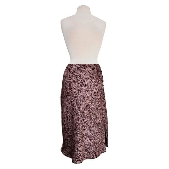 New wout Tags Victoria Secret Leopard Print Satin Slip Midi Skirt - Size XS - Picture 1 of 9